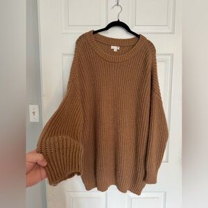 SO Women's Tan Crew Neck Sweater